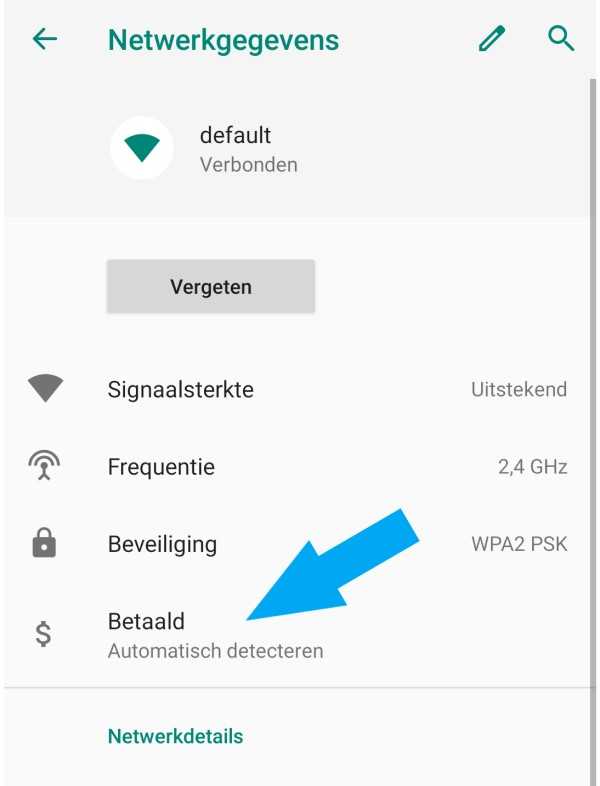 android betaald wifi netwerk